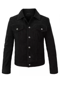 Men's Western Suede Leather Trucker Jacket Levi's Top Style Leather Jacket - Picture 1 of 3