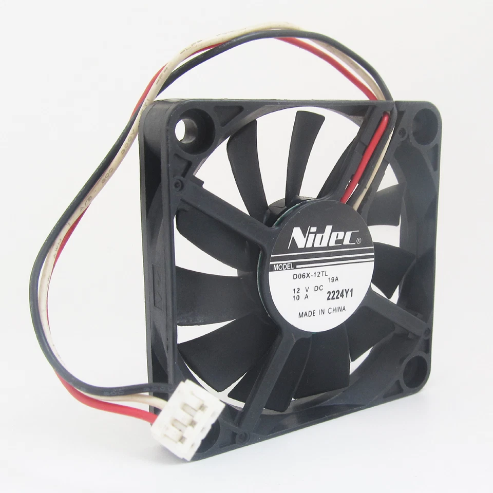 1pc NIDEC D06X-12TL 60x60x10mm 6010 DC12V 0.10A 3pin Connector DC Cooling fan - Image 1 of 4