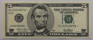 Billete De 5 Dólares Año 2001 Con Estrella Sin Circular. Para Colección. - Picture 1 of 2