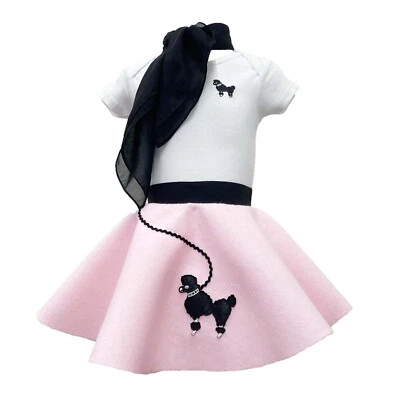 Hip Hop 50s Shop Baby/Infant 3 pc Poodle Skirt Outfit - Halloween Costume - Image 1 of 4