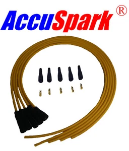 AccuSpark 8mm Performance Silicone HT Leads in Yellow suitable for 4 Cyl Cars - Picture 1 of 1
