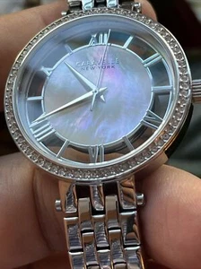 Caravelle New York stainless ladies watch crystal bezel 43L183 new battery MOP - Picture 1 of 19