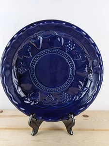 Cobalt Blue Stoneware Embossed Fruit Serving  Dish 11" - Picture 1 of 16