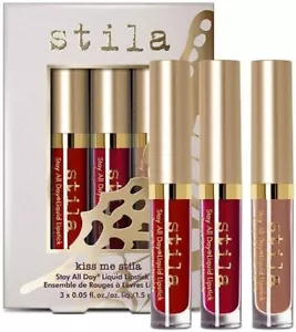 stila Stay All Day Liquid Lipstick 3-Piece Set KISS ME STILA Limited Ed 2018 NIB - Picture 1 of 13