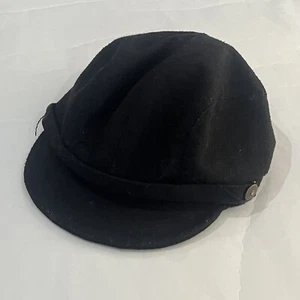 Classic Beret Newsboy Women’s Hat Black With Buttons One Size - Picture 1 of 6