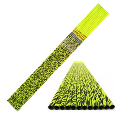 12pcs Yellow Pure Carbon Arrow Shaft ID 6.2mm Sp300-600 32inch Bow Hunting New - Image 1 of 4
