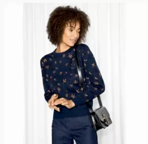 & Other Stories Suéter Mezcla de Lana Estampado Metálico Talla S Acogedor ¡Nuevo con Etiquetas! $95 - Imagen 1 de 9