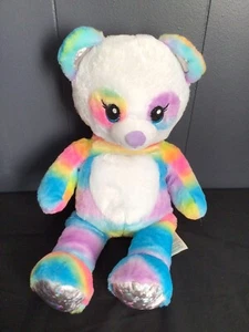 Build A Bear Toy Rainbow Friends Panda Teddy Bear Plush Glitter Eye BAB 028038 - Picture 1 of 9