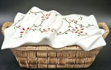 Vintage Ceramic Basket With Lid Trinket Box Signed