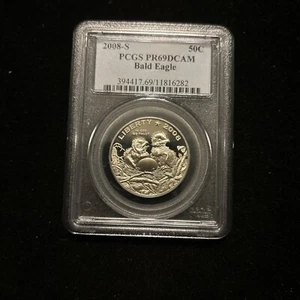 2008-s bald eagle commemorative half dollar PCGS Pr69 DCAM Deep Cameo - Picture 1 of 13