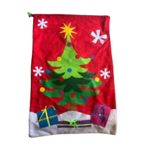 HANDMADE-MERRY CHRISTMAS Santa Bag Present Bag 27"x18" RED White