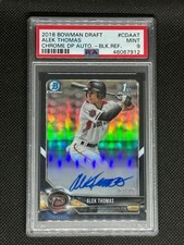 2018 Bowman Chrome Draft Alek Thomas Black Refractor 1st Auto #63/75 PSA 9