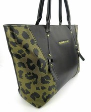 VERSACE JEANS Damen Handtasche Schultertasche Shopper schwarz gold Leoprint