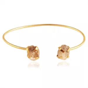 Brazalete abierto ajustable ajustable piedra de nacimiento cruda natural Herkimer - Imagen 1 de 4