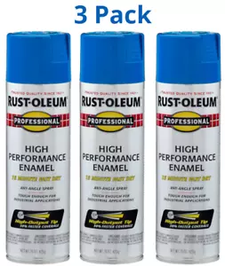 Rust-Oleum 7524838-3PK Enamel Spray Paint, 15oz, Gloss Safety Blue, 3-Pack - Picture 1 of 3