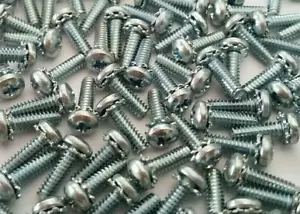 (100 piezas) 4-40 x 3/8" SEMS Phillips Cabeza Máquina Tornillo Bloqueo Arandela Acero Zinc - Imagen 1 de 1
