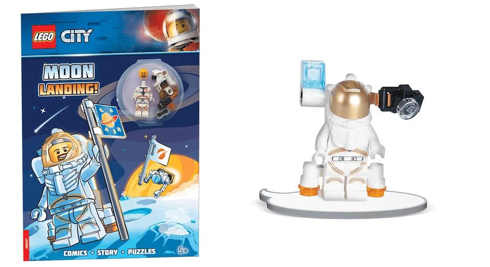 LEGO City Moon Landing Comic Puzzles Activity Book Astronaut Minifigure RARE