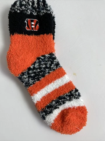 Cincinnati Bengals FBF Womens Cozy Fuzzy Sleep Socks OSFM New Free ship! (FZ) Cover
