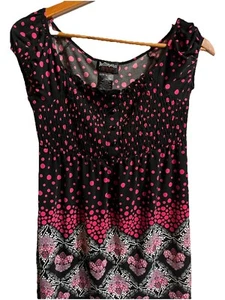 Hot Tempered Damen rosa & schwarz Top Gr. XL künstlerische Tunika - Bild 1 von 6