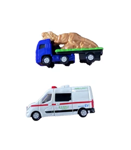 McDonalds Tomica - NISSAN AMBULANCE + DINOSAUR CARRIER - Happy Meal Toy (2024) - Picture 1 of 9