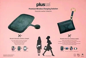 Premium Wireless Qi Charging Pad & Wallet Italian Leather Gift Set by PLUSUS NEW - Picture 1 of 12