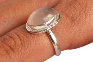 Rose Quartz 925 Sterling Silver Band& Statement Ring Handmade All Size -U-06 - Picture 1 of 7