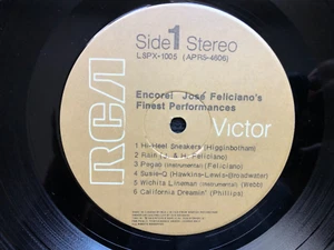 RECORD ONLY ENCORE JOSE FELICIANO FINEST PERFORMANCES '75 RCA Victor Canada VG+ - Picture 1 of 3