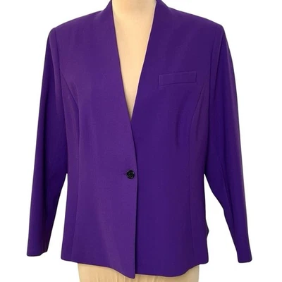Blazer Peter Nygard Petites Mujer 14P Forrado Púrpura Chaqueta Negocios Clásico De Colección Foto 1 de 4