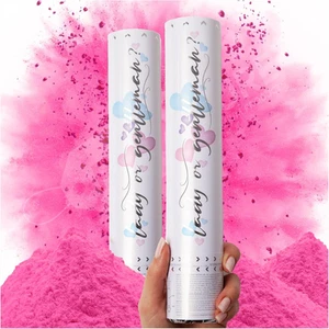 PrimePure Gender Reveal Confetti Cannon - Biodegradable Powder 2 Pack, Pink - Picture 1 of 11