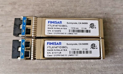2x new SFP-10G-LR Finisar Transceiver FTLX1471D3BCL Cisco compatible - Image 1 of 2