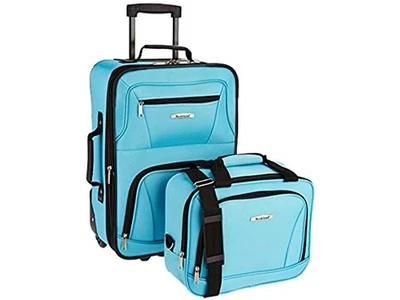 Juego de equipaje vertical Rockland Fashion lado blando, turquesa, 2 piezas (14/19) Foto 1 de 4