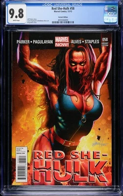 Red She Hulk #58 (2012) CGC 9.8 Greg Horn Limited RetaiIer Incentive 1:50 RARE - Image 1 of 2