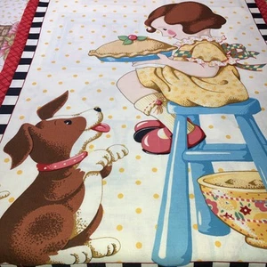 Sweet Girl And Her Dog Enjoying The Pie! block….about 18” X 22” - Picture 1 of 7