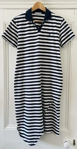 JW Anderson X Uniqlo Women's Blue Striped Short-Sleeved Midi Dress L UK 14 EU 42 - Picture 1 of 16