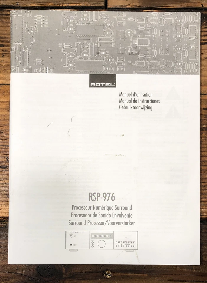 Rotel RSP-976 Processor French Spanish Dutch Owners / User Manual *Original* - Image 1 of 1