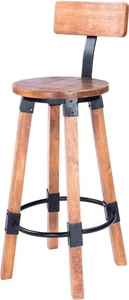 Industrial Inspired Mango Wood Bar Stool by Butler - Picture 1 of 5