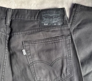 Levis Jeans Mens 32x34 Gray Straight Leg Mid Rise White Tab Denim Zip Fly - Picture 1 of 3