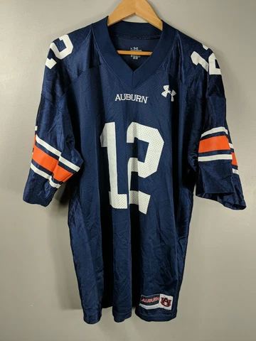 Under Armour Auburn Tigers Jersey Mens XL Blue Orange #12 Football Jersey Cover