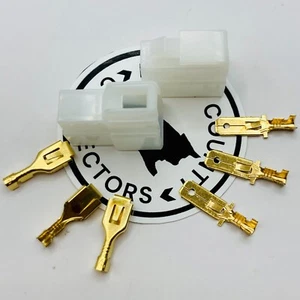 3 Pin 1/4" Locking Connector Kit Vintage Autos Motorcycle ATV Male Housing Lock - Bild 1 von 4