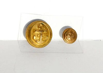 LOT 2 BOUTON UNIFORME ANCIEN - MILITAIRE MARINE ARMEE NAVAL ANCRE OVALE  12,21mm - Photo 1/2