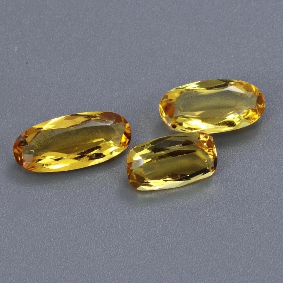 4.95Cts Natural Yellow Beryl Cushion Brazil 3Pcs MIX Loose Gemstone - Image 1 of 3