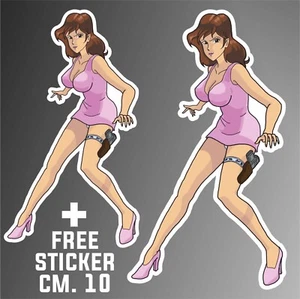 adesivo fujiko mine LUPIN 3 III decal sticker aufkleber + 1 FREE STICKER CM. 10 - Imagen 1 de 3