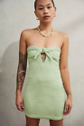 Urban Outfitters Women's Dani Boob Tube Terry Mini Dress Pale Green Size Large