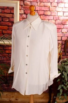 Boutique Bis Ae Elegancia Blusa De Seda Color Crema 48 - Imagen 1 de 4