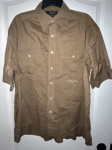 Vintage Sean John Shirt Herren extra groß braun kurzärmelig geknöpft Taschen - Bild 1 von 5