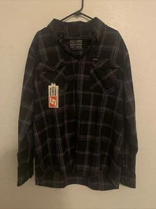 Dixxon Flanellhemd Herren 2XL Form & Funktion schwarz/lila Druckknopf🔥 - Bild 1 von 6
