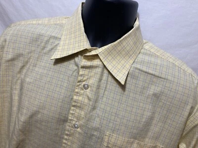 Nautica Men's Sz 16 1/2 34-35 dress shirt Yellow Plaid 100% Cotton L/S A1 - Image 1 of 4