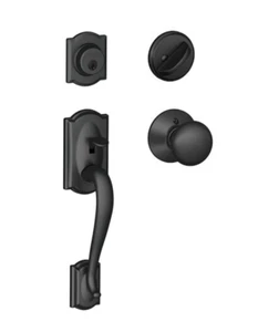 Schlage Camelot Single Cylinder Keyed Entry Handleset F60 CAM 622 PLY Black - Picture 1 of 1