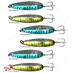 Qty 6 Fish WOW!® 1oz Krocodiles Fishing Spoon trolling Casting Jigs Lure 2-color - Picture 1 of 7