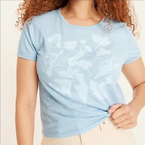J Crew Fitted herb chart T-shirt Light Blue Cotton Cottagecore Farmhouse NWT L - Bild 1 von 6